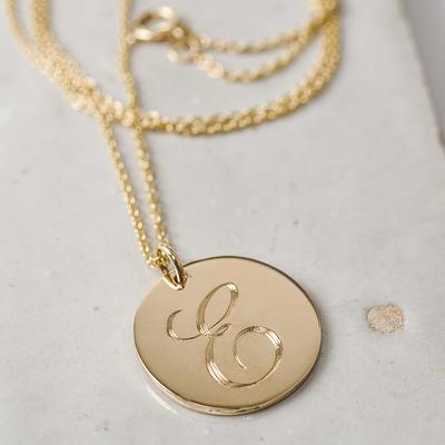Gold Initial Necklace, Sterling Silver, 14k Gold Plated – SilverbySwan