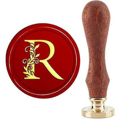 CRASPIRE Letter F Wax Seal Stamp Vintage Alphabet Initial Sealing Wax  Stamps Retro 25mm Removable Brass Head with Wooden Handle for Wedding