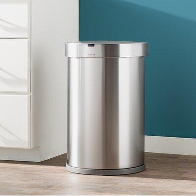simplehuman Slim Stainless Steel Step Trash Can, 12 Gallon, Stainless  Steel/Gray