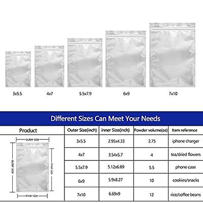 100 Pieces Resealable Smell Proof Bags - 4 x 6 Inches Foil Pouch Bags， Flat  Clear Ziplock Food Storage Bags Plastic Packaging Foil Mylar Bags for