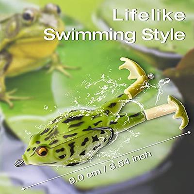 Realistic Double Prop Frog Lure for Bass Fishing | High Simulation Soft  Silicone Bait for Freshwater & Saltwater | Weedless Design