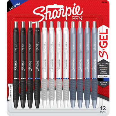 TUL Gel Pens, Retractable, Medium Point, 0.7 mm, Gray Barrel, Blue Ink,  Pack Of 12