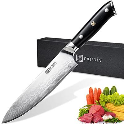 imarku Damascus Chef Knife, 8 inch Kitchen Knife Ultra Sharp Cooking Knife  HC German Stainless Steel Japanese Knife for Kitchen, Hand-Hammered Design