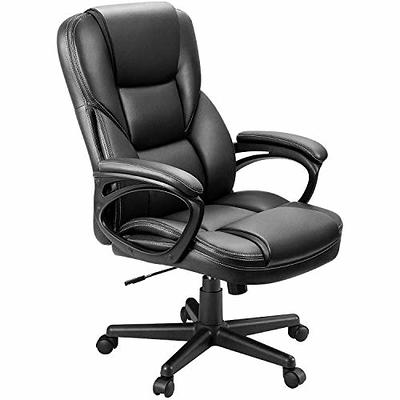 FIBO Executive Home Ergonomic Reclining Office Chair with Foot Rest &  Headrest, PU Leather Computer Desk Chairs, Black