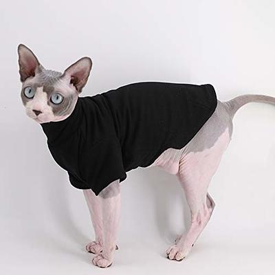 Sphynx Cat Clothes Winter Warm Faux Fur Sweater Outfit, Fashion High Collar Coat for Cats Pajamas for Cats and Small Dogs Apparel, Hairless Cat