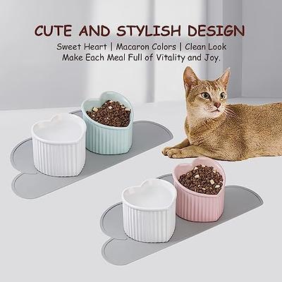 Cute Design Ceramic Cat Bowl Raised Food and Water Bowls Dish