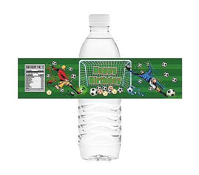 1pack/6pcs Green Soccer Pattern Water Bottle Stickers For Children's  Birthday Party Disposable Tableware Cup Diy Drink Bottle Label