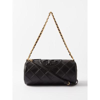 MCM Travia Shoulder Bag in Cloud Quilted Leather Black LEATHER