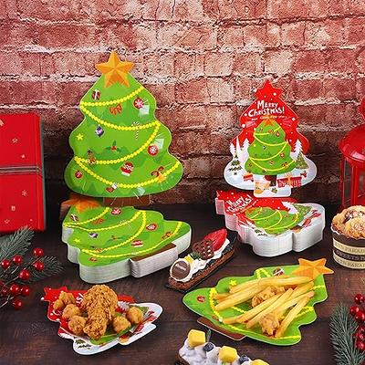 Christmas Paper Plates Christmas Party Supplies Disposable Paper Plates and  Napkins Set for 16 Guests 9 Dinner Plates and 7 Dessert Plates for  Christmas Party Red and Glod Plates for New Year 