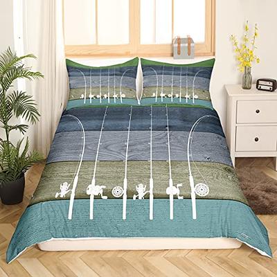 Go Fishing Bedding Set Fishing Line Fish Comforter Cover Fishing