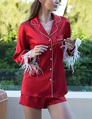 Satin Silk Sleepwear for Women's Set Pyjamas Winter Nightwear