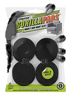 Stay! Furniture Pads, Round Furniture Grippers, Gripper Pads, Protect Your Floor | Works on Hardwood Floors and Carpet, Anti-Slip | Round Black, Set