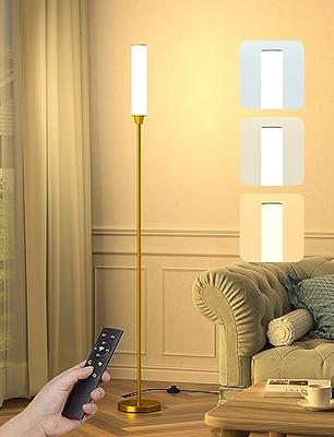 Tripod Floor Lamp - Modern Standing Floor Lamps with 8W LED Bulb, Foot  Switch & Fabric Lamp Shade - Metal Tall Stand Up Lamp for Bedroom Office  Study