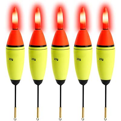 QualyQualy 5Pcs 20g LED Bobbers Glow in The Dark Bobbers Fishing