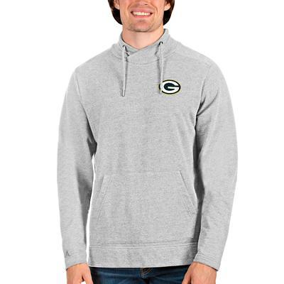 Men's Antigua White Green Bay Packers Victory Pullover Sweatshirt