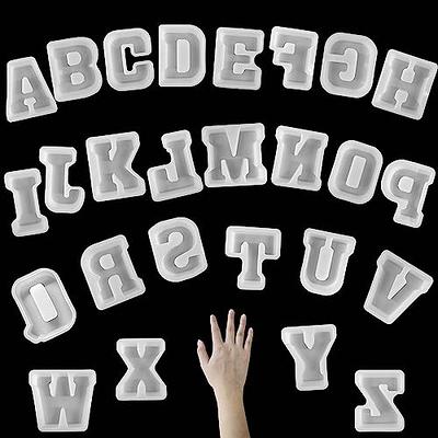 ESEDAGE 6 inch 26 Pack English Letter Mold Alphabet Mold Silicone Letter Mold 26 Letter Mold Handmade Letter Resin Casting Mold Capital Letter Mold