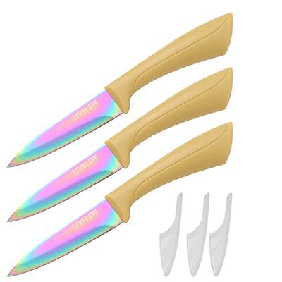 Slitzer Germany 4-Piece Paring Knife Set, 3 1/2 Inch Blade, German  Stainless Steel, Colored Handles, Red, Yellow, Green, Orange