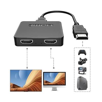 avedio links HDMI Splitter 1 in 2 Out【with 4ft HDMI Cable 】 4K HDMI  Splitter for Dual Monitors Duplicate/Mirror Only, 1x2 HDMI Splitter 1 to 2