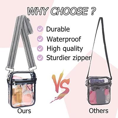 Vorspack TPU Clear Cross-body Purse Stadium Approves Clear Bag with Inner Pocket and Adjustable Strap for Sports Event Concert Festival - Grey