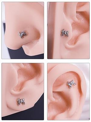 Labret style push sales pin nose stud