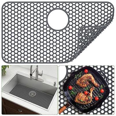 Silicone Sink Mats, Center Drain Kitchen Sink Protectors Grid Accessory,  Flexible and Heat Resistant Non-slip Porcelain Sink Saver for Bottom  Ceramic