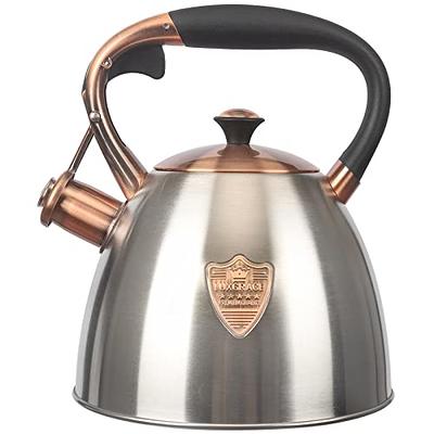 YSSOA Stainless Steel Whistling Tea Kettle, 3.17 Quart, Teapot for