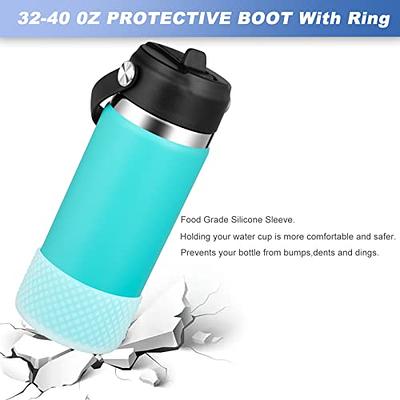 Protective Silicone Bottle Boot/Sleeve Hydro Vacuum Flask Compatible, BPA  Free Anti-Slip Bottom Cover Cap Stainless Steel Water Bottle, Dishwasher  Safe (Teal, 32 and 40 oz) 