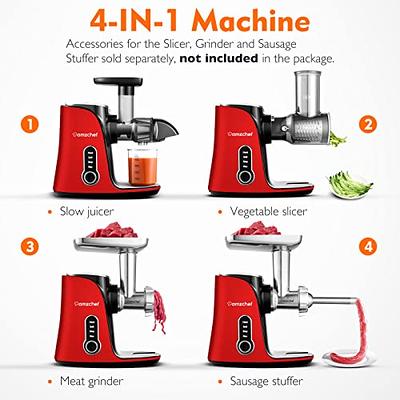 AMZCHEF Cold Press Slow Masticating Juicer with Reverse Mode Knob, High Juice Yield for Fruites and Vegetables, Easy to Clean with Brush & One-Press