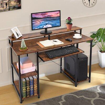 Computer Desk with Storage Shelves