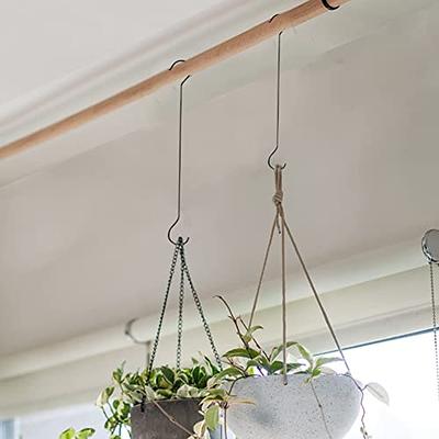 DINGEE Large S Hooks Heavy Duty,6 inch White Rubber Coated S Hook ,Vinyl  Coated Non Slip Metal S Shaped Hanger Hook for Hanging Clothes,Plants  Outdoor,Plants Lights,Pots Pans,4 Pack 7mm Thickness : 