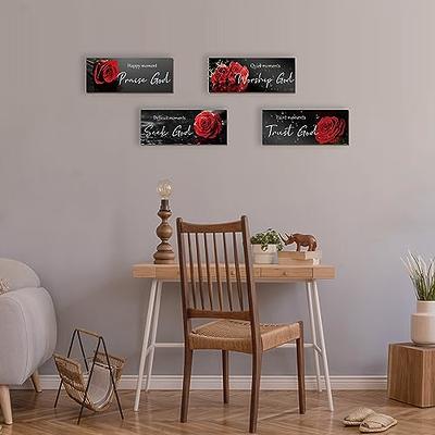 ONIZHITY 4 Pcs Red Bathroom Decor Religious Wall Art Bible Verse  Inspirational Red Rose Wall Decor Rustic Flower Wooden Christian Sign for  Home Bathroom Office Bedroom Living Room Kitchen(Red 10x4) - Yahoo