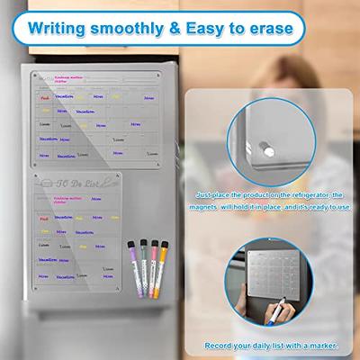 Mr. Pen- Acrylic Magnetic Dry Erase Board for Fridge, 15x11, 3 Dry Eraser Markers, Acrylic Dry Erase Board, Acrylic Board, Clear Dry Erase Board