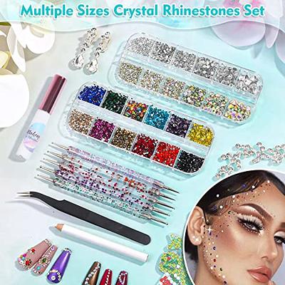 5608Pcs Makeup Rhinestones with Face Glue, Flatback Colorful Face Gems  Crystal AB&Clear Eye Jewels with Pickup Dotting Tools for Face Eye Body  Makeup, Nail Art and DIY Crafts - Yahoo Shopping