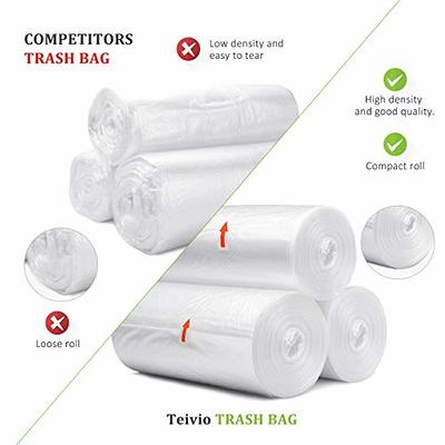 1.6 Gallon 220 Counts Strong Trash Bags Garbage Bags, Bathroom Trash Can  Bin Liners, Small Plastic Bags for home office kitchen, Clear