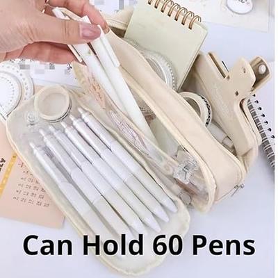 EASTHILL Big Capacity Pencil Pen Case Office College School Large Storage  High Capacity Bag Pouch Holder Box Organizer Khaki