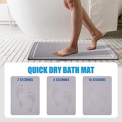 Forieca Diatomaceous Earth Bath Mat 15.7x23.6 Bath Rugs Mat Non Slip Quick  Dry Super Absorbent Washable Bathroom Floor Mats Machine Washable Shower Rug  for in Front of Bathtub,Shower Room Grey - Yahoo