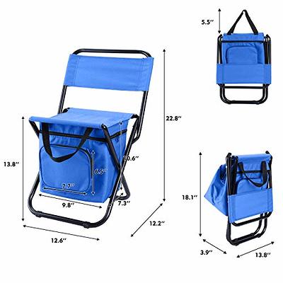 LEADALLWAY Fishing Chair with Cooler Bag Foldable Compact Fishing Stool,Blue  - Yahoo Shopping