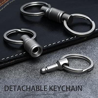 Titanium Keychain,detachable Quick Release Swivel Keychain Pull Apart Heavy  Duty Car Key Holder With 2 Titanium Key Ring