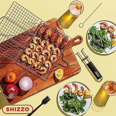 SHIZZO Shallow Grill Basket Set, Grilling Accessories Barbecue BBQ,  Stainless Steel Folding Portable Outdoor Camping Rack for Fish, Shrimp,  Vegetables, Cooking Accessories, Gift for Family, Freinds - Yahoo Shopping