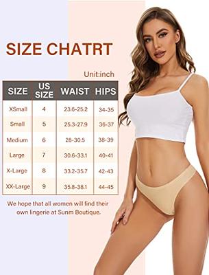 Seamless Thongs For Women, No Show Panties V-waisted Stretch  Breathable, Seamless Thong Underwear 6 Pack Large