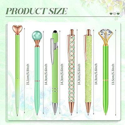 6 Pcs Ballpoint Pens Set Metal Crystal Diamond Pen for Journaling Glitter  Pens Pretty Cute Pens Black Ink Fancy Pens Gifts for Women Girls Teacher  Office Wedding School Supplies (Green Series) 