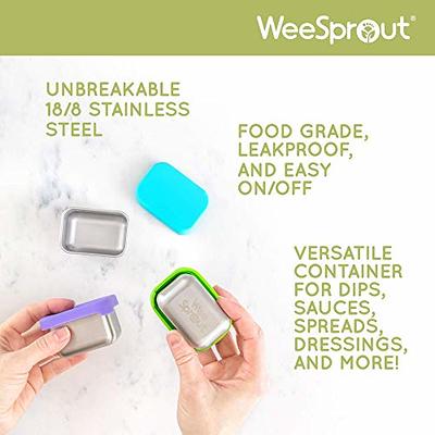 WeeSprout 18/8 Stainless Steel Condiment Containers With Lids - Set of 3  Small Salad Dressing Containers (2.5 oz), Dip & Condiment Cups for Lunch  Box, Leakproof Silicone Lids, Easy to Open - Yahoo Shopping