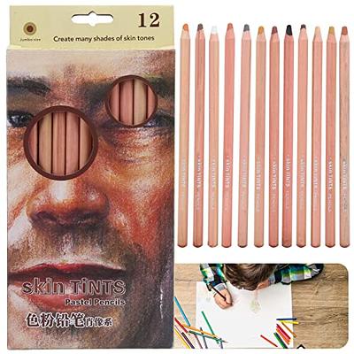 12 Colors Charcoal Pencils Drawing Set Skin Tone Colored Pastel Chalk  Pencils For Sketching Shading Coloring Layering Blending