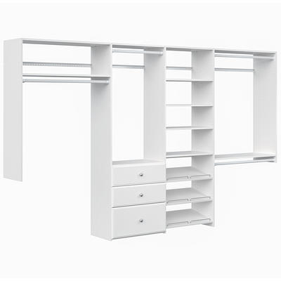 Easy Track 2.1-ft to 2.1-ft W x 7-ft H White Solid Shelving Wood Closet  System in the Wood Closet Kits department at