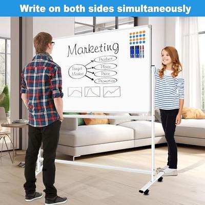 BSTPCOO Mobile White Board with Stands 40x28, Double-Sided Rolling  Whiteboard on Wheels Magnetic Dry Erase Board with Stand Portable Standing  White Board for Classroom, Office, Home - Yahoo Shopping