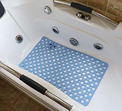 Nonslip Bathtub Mat Extra Soft TPE Bath Mat for Kids, Machine Washable  Bathroom Shower Mat, Smooth/Non-Textured Tubs Only, 30L x 17W Inch (Blue)