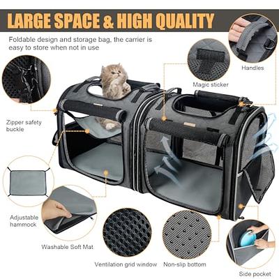 2-in-1 Double Pet Carrier Backpack for Small Cats and Dogs, Portable Pet  Travel Carrier, Super Ventilated Design, Ideal for  Traveling/Hiking/Camping