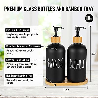 Kitchen Sink Set Farmhouse Sink Bottles Dishes Hands Soap Pump Glass Bottle  