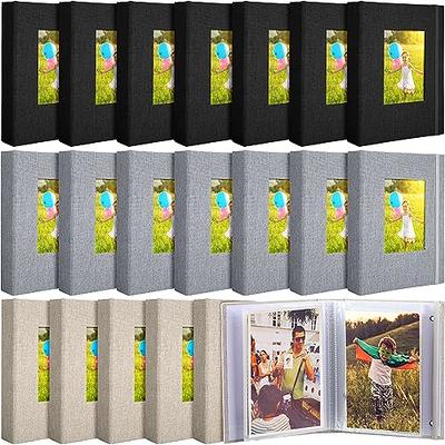 Small Photo Album 4x6 – Clear Pages, Linen Cover with Front Window, Pack of  2, Each Small Album Holds 52 Photos, Small Brag Book Photo Album for 4x6