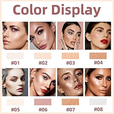 4 Color Glitter Highlighter Powder High gloss Highlighter Contour Palette  Makeup Brighten Face Body Shimmer Illuminator